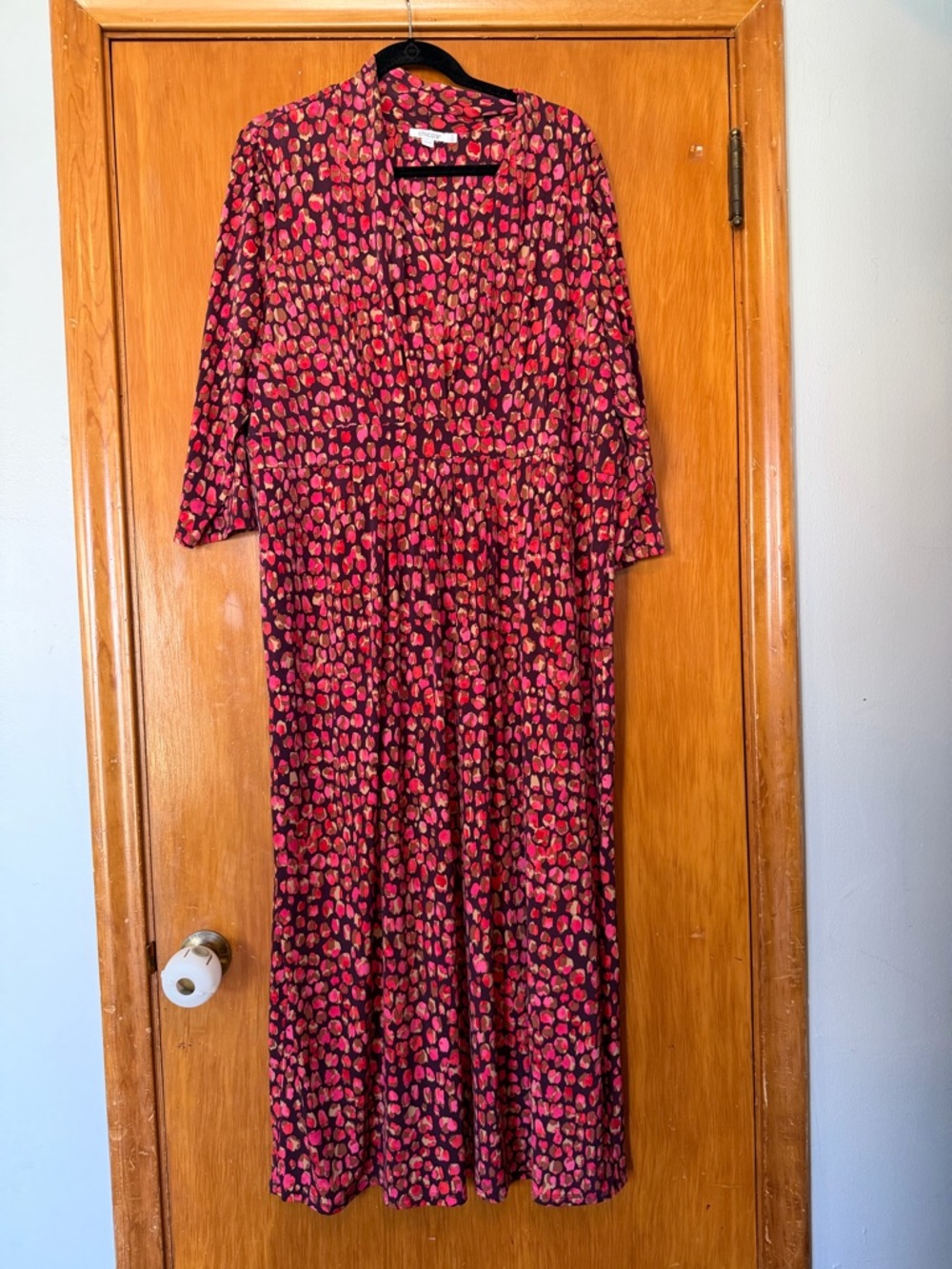 Chico's Pink and Red Patterned Maxi Dress